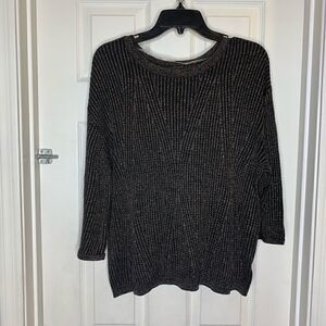 Ava & Vic Gold and Black Plus Size Sparkle Sweater